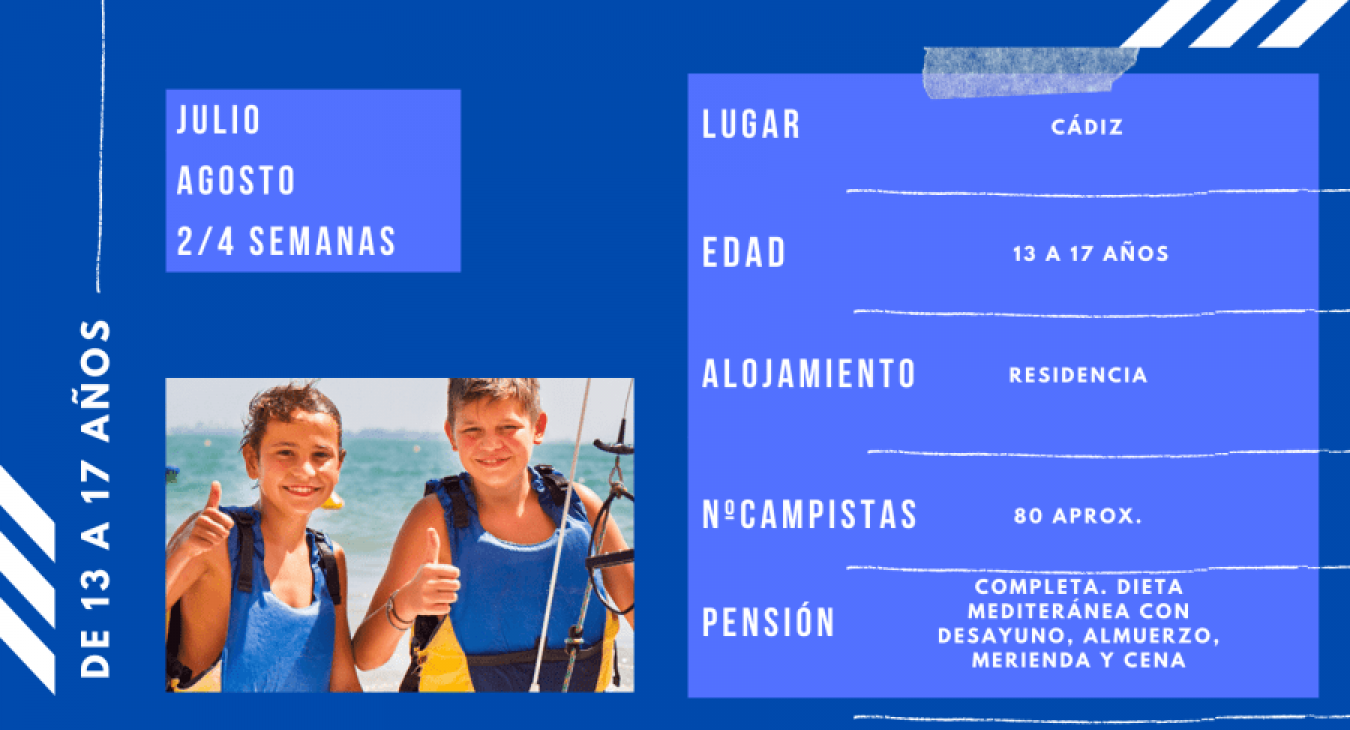 Características del campamento de verano en inglés en España para niños de 13 a 17 años