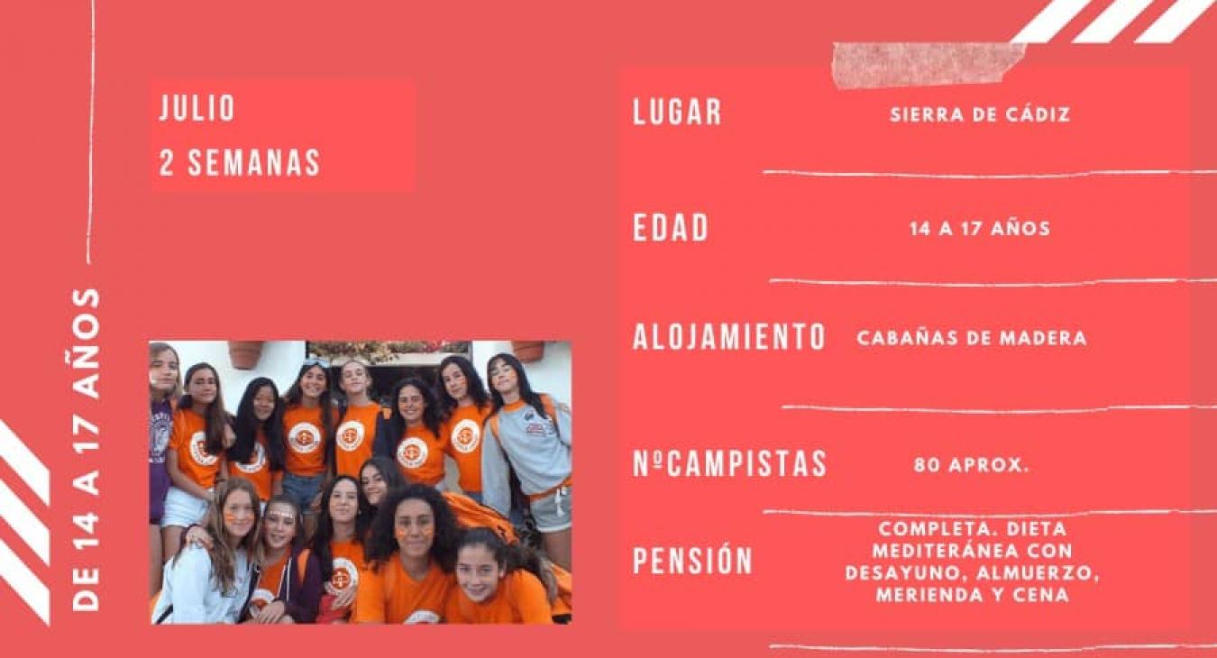 Características del campamento de verano en inglés en España para niñas de 14 a 17 años